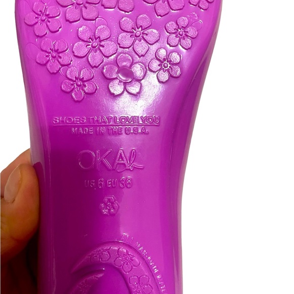 🌼❤️❤️ NEW OKA B FUCHSIA / PURPLE JELLY ROUND TOE BALLET. - Picture 5 of 10